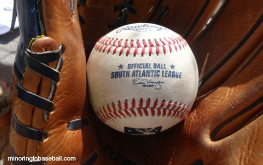 Finally! My first South Atlantic League game ball!